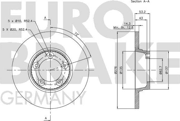 Eurobrake 5815204021 - Kočioni disk www.molydon.hr