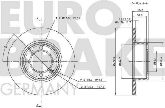 Eurobrake 5815204104 - Kočioni disk www.molydon.hr