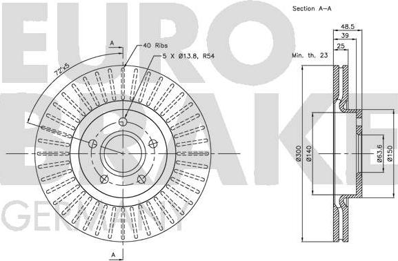 Eurobrake 5815204849 - Kočioni disk www.molydon.hr