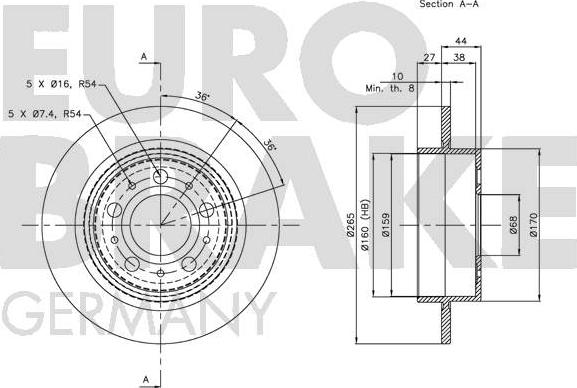 Eurobrake 5815204844 - Kočioni disk www.molydon.hr