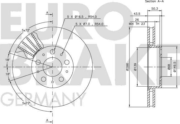 Eurobrake 5815204841 - Kočioni disk www.molydon.hr