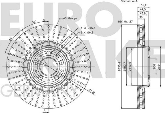 Eurobrake 5815204853 - Kočioni disk www.molydon.hr