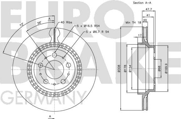 Eurobrake 5815204852 - Kočioni disk www.molydon.hr