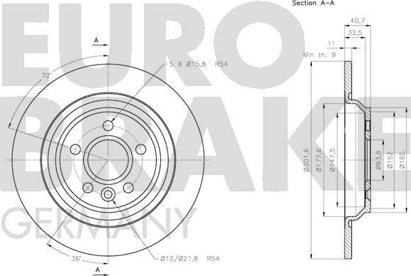 Eurobrake 5815204857 - Kočioni disk www.molydon.hr