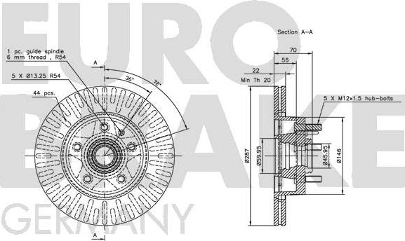 Eurobrake 5815204814 - Kočioni disk www.molydon.hr