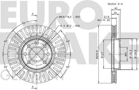 Eurobrake 5815204835 - Kočioni disk www.molydon.hr