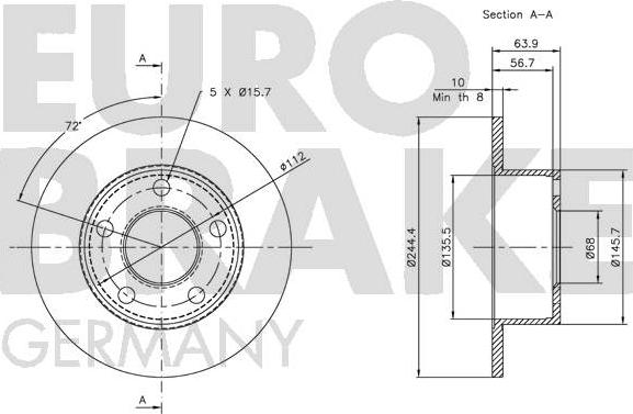 Eurobrake 5815204744 - Kočioni disk www.molydon.hr