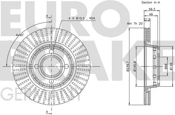 Eurobrake 5815204740 - Kočioni disk www.molydon.hr