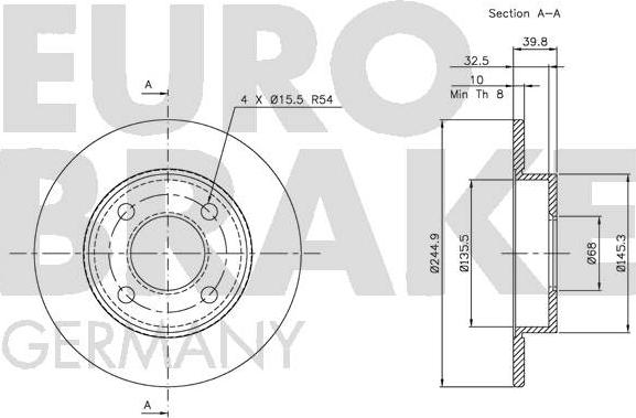 Eurobrake 5815204748 - Kočioni disk www.molydon.hr