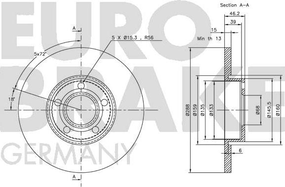 Eurobrake 5815204742 - Kočioni disk www.molydon.hr