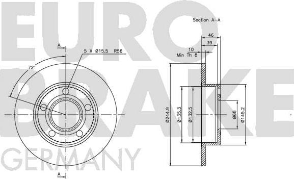 Eurobrake 5815204747 - Kočioni disk www.molydon.hr