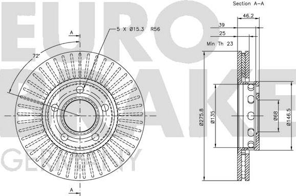 Eurobrake 5815204751 - Kočioni disk www.molydon.hr