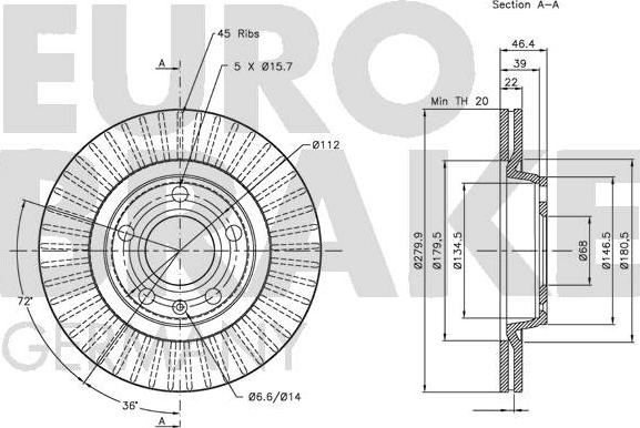 Eurobrake 5815204762 - Kočioni disk www.molydon.hr