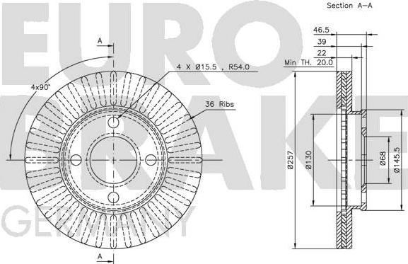 Eurobrake 5815204719 - Kočioni disk www.molydon.hr