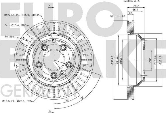 Eurobrake 58152047106 - Kočioni disk www.molydon.hr