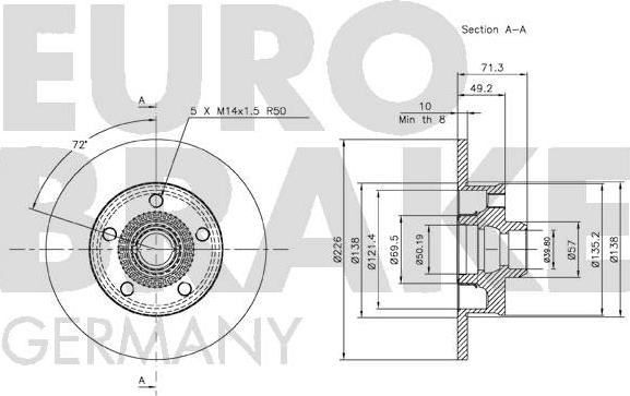 Eurobrake 58152047119 - Kočioni disk www.molydon.hr