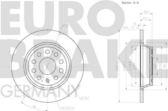 Eurobrake 58152047133 - Kočioni disk www.molydon.hr