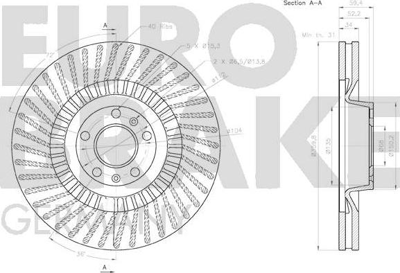 Eurobrake 58152047125 - Kočioni disk www.molydon.hr