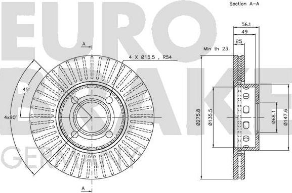 Eurobrake 5815204739 - Kočioni disk www.molydon.hr