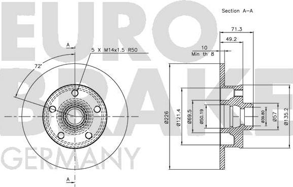 Eurobrake 5815204736 - Kočioni disk www.molydon.hr