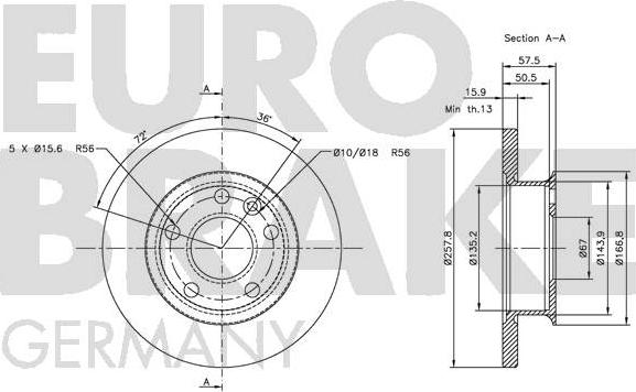 Eurobrake 5815204731 - Kočioni disk www.molydon.hr