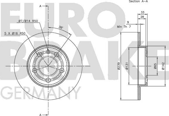 Eurobrake 5815204779 - Kočioni disk www.molydon.hr