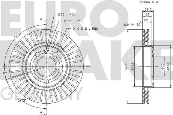 Eurobrake 5815204775 - Kočioni disk www.molydon.hr