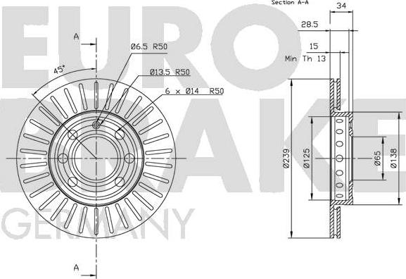 Eurobrake 5815204776 - Kočioni disk www.molydon.hr