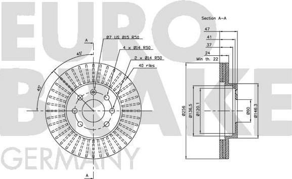 Eurobrake 5815205004 - Kočioni disk www.molydon.hr