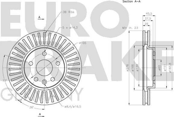 Eurobrake 5815205013 - Kočioni disk www.molydon.hr