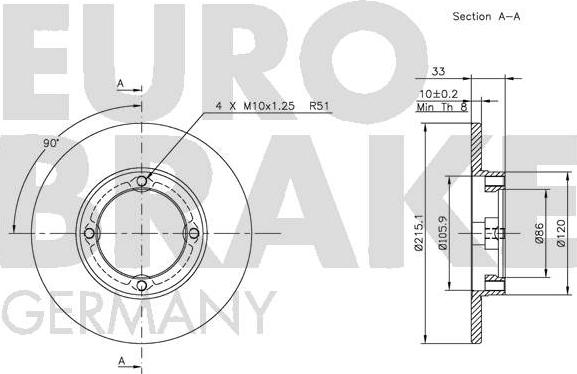 Eurobrake 5815205202 - Kočioni disk www.molydon.hr