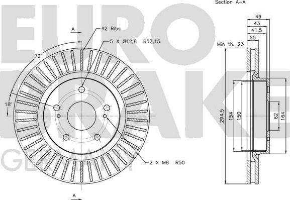 Eurobrake 5815205216 - Kočioni disk www.molydon.hr