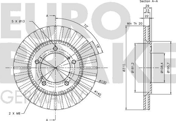 Eurobrake 5815205210 - Kočioni disk www.molydon.hr