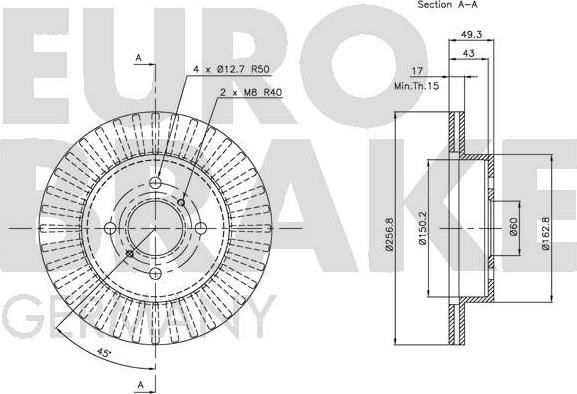 Eurobrake 5815205211 - Kočioni disk www.molydon.hr