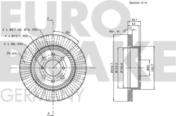 Eurobrake 5815205213 - Kočioni disk www.molydon.hr