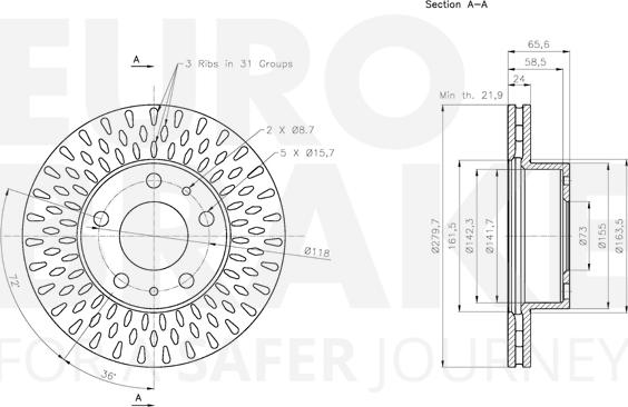 Eurobrake 5815201941 - Kočioni disk www.molydon.hr