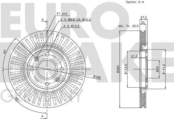 Eurobrake 5815201919 - Kočioni disk www.molydon.hr