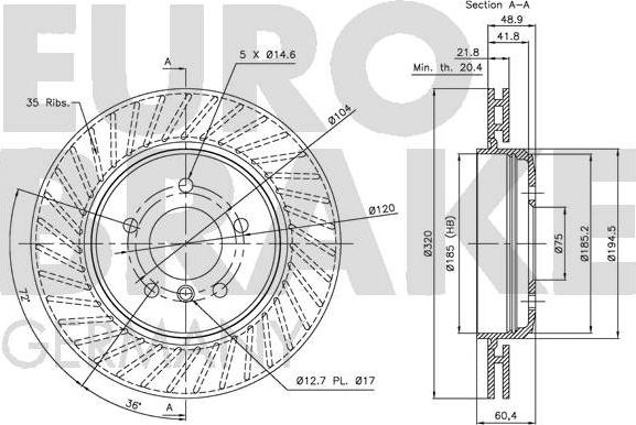 Eurobrake 5815201545 - Kočioni disk www.molydon.hr