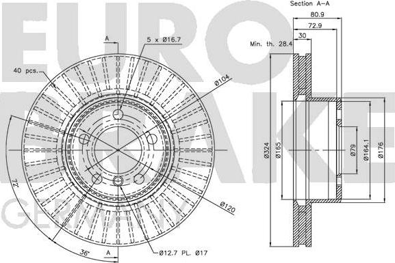 Eurobrake 5815201559 - Kočioni disk www.molydon.hr