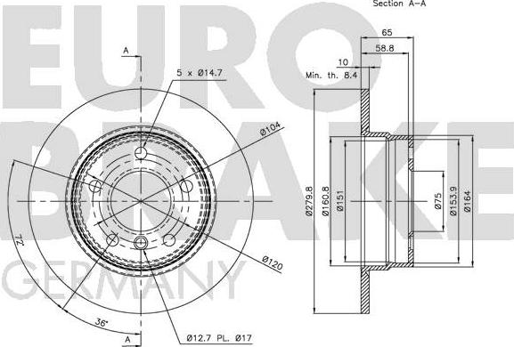 Eurobrake 5815201557 - Kočioni disk www.molydon.hr