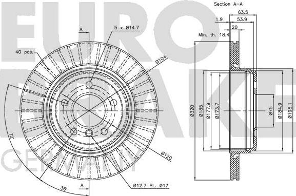 Eurobrake 5815201561 - Kočioni disk www.molydon.hr