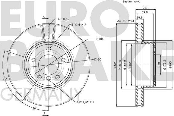 Eurobrake 5815201563 - Kočioni disk www.molydon.hr