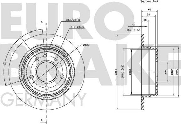 Eurobrake 5815201514 - Kočioni disk www.molydon.hr