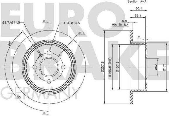 Eurobrake 5815201510 - Kočioni disk www.molydon.hr