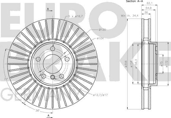 Eurobrake 5815201584 - Kočioni disk www.molydon.hr