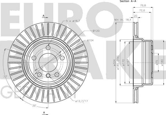 Eurobrake 5815201585 - Kočioni disk www.molydon.hr