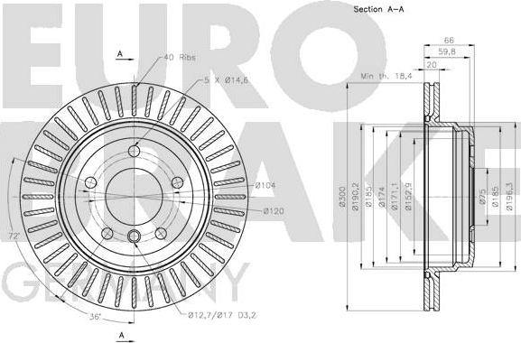 Eurobrake 5815201581 - Kočioni disk www.molydon.hr