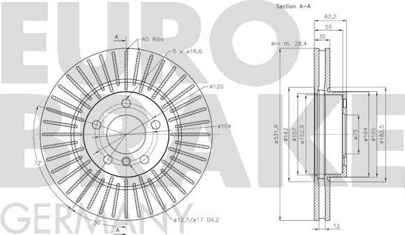 Eurobrake 5815201588 - Kočioni disk www.molydon.hr