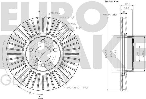 Eurobrake 5815201587 - Kočioni disk www.molydon.hr