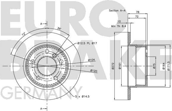 Eurobrake 5815201538 - Kočioni disk www.molydon.hr